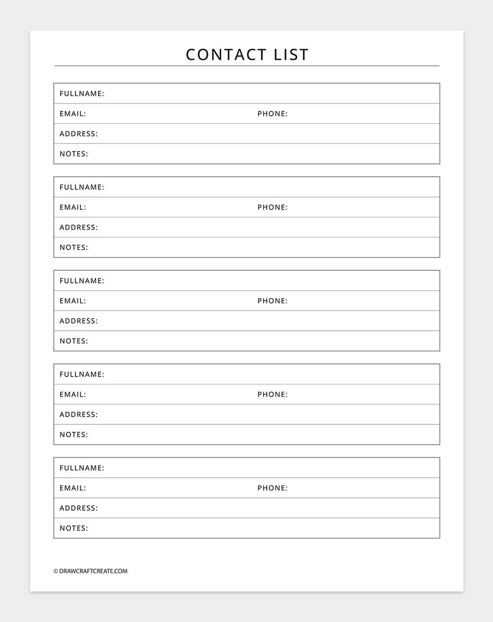 contact list