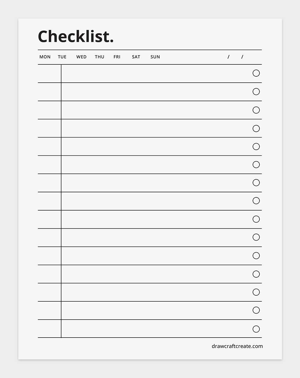 checklist template