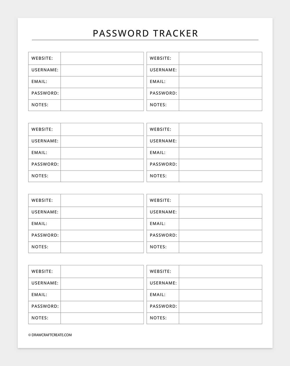 password tracker