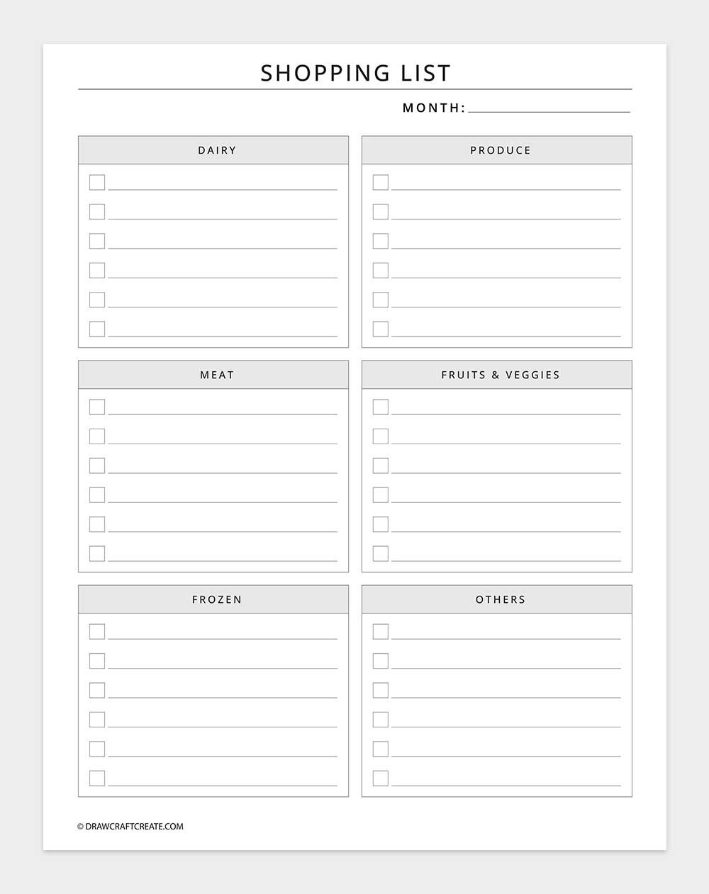 shopping list
