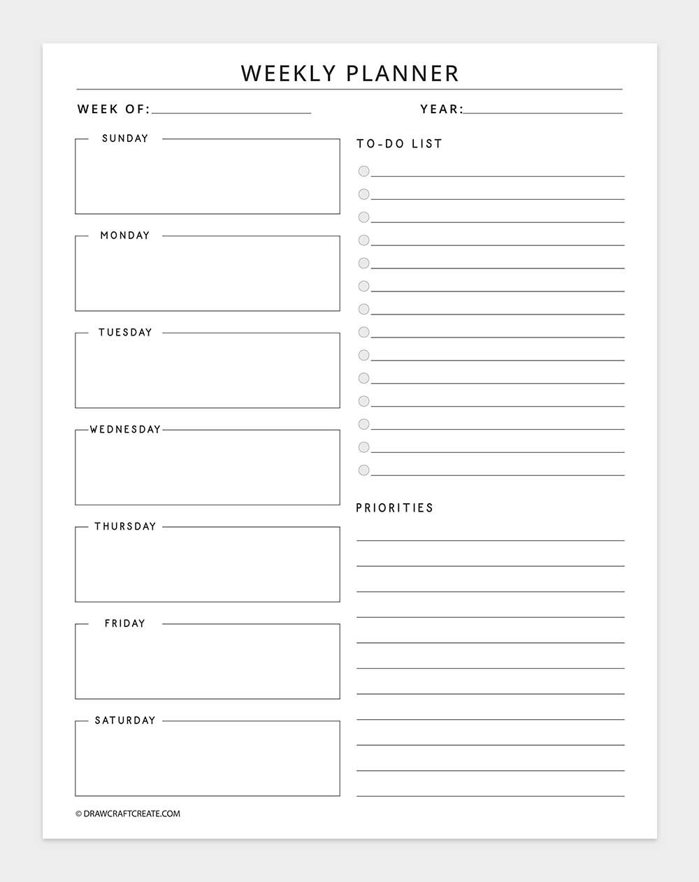 weekly planner