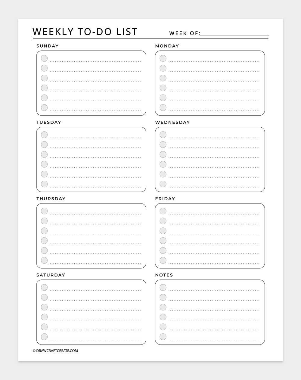 weekly to do list