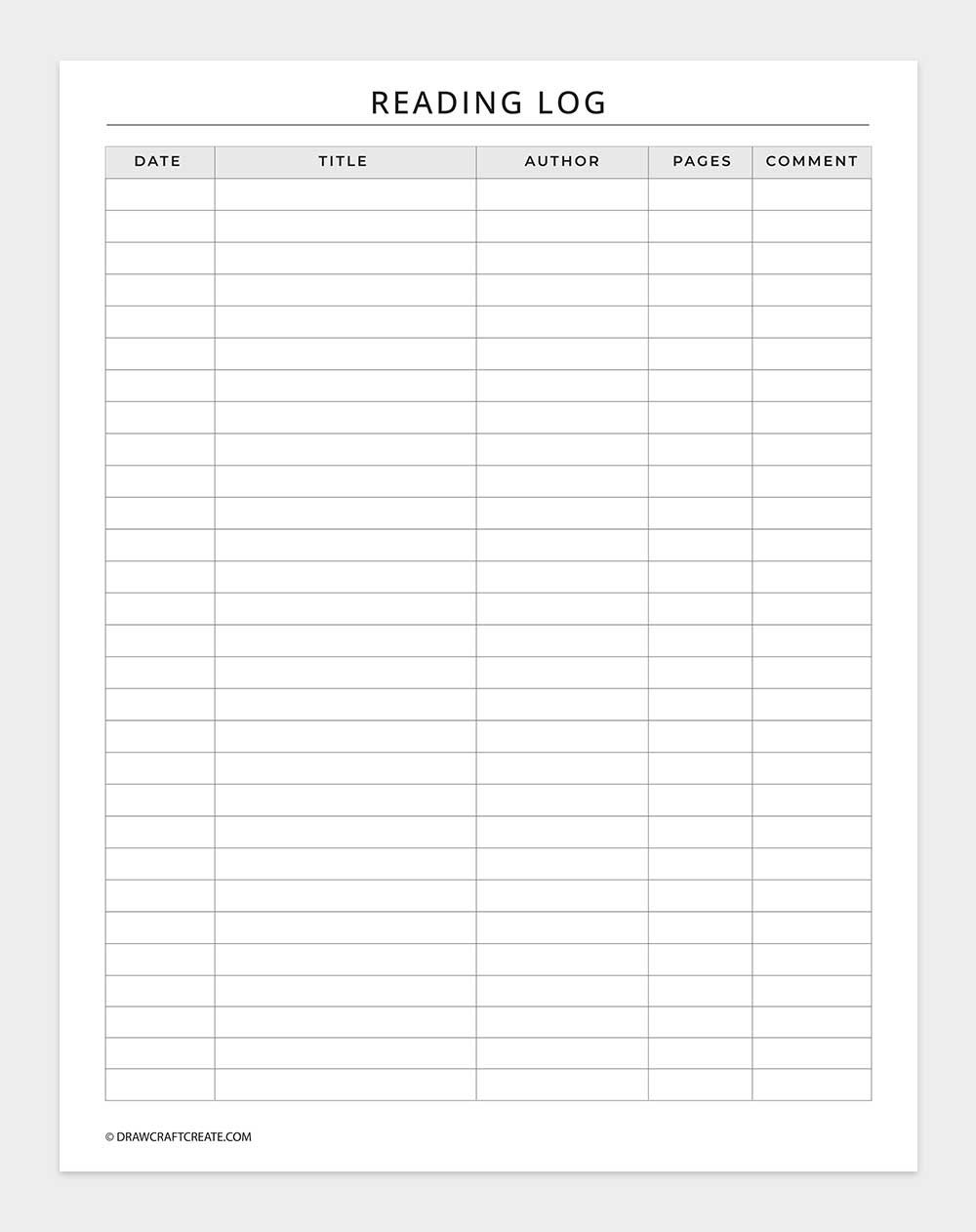 reading log