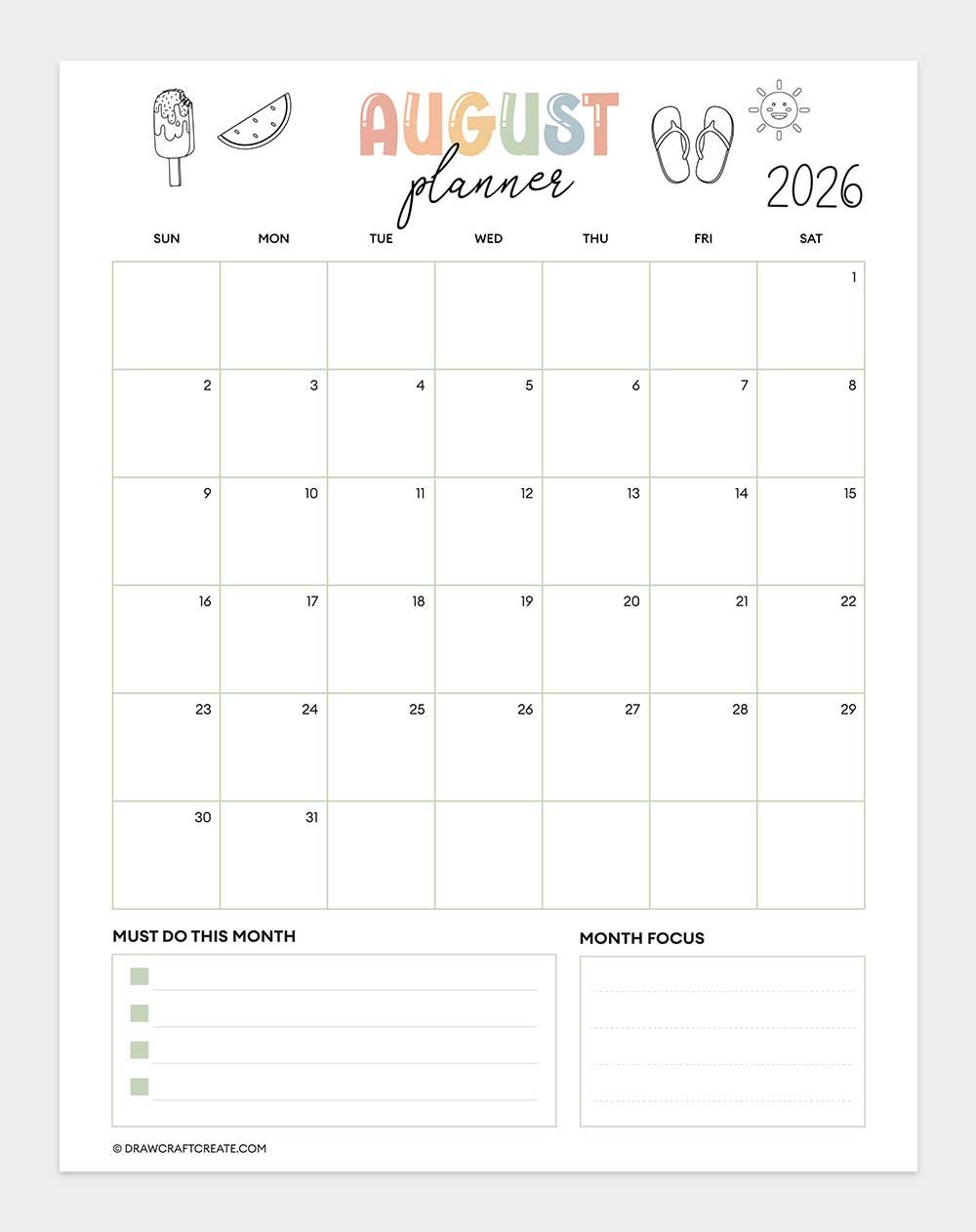 august 2026 calendar