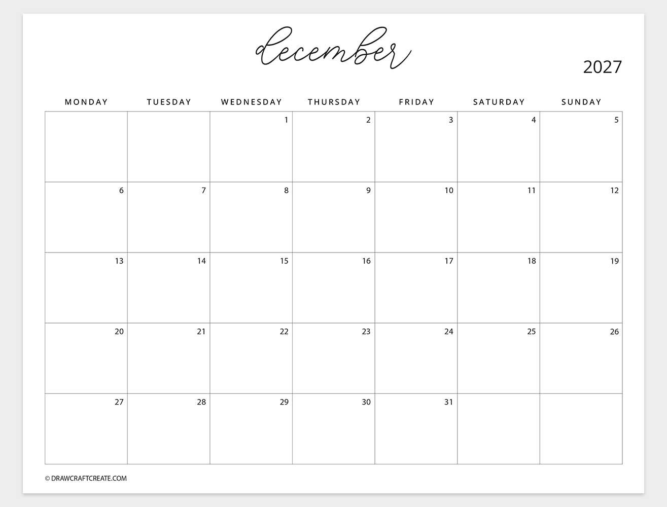 april 2027 calendar sunday start