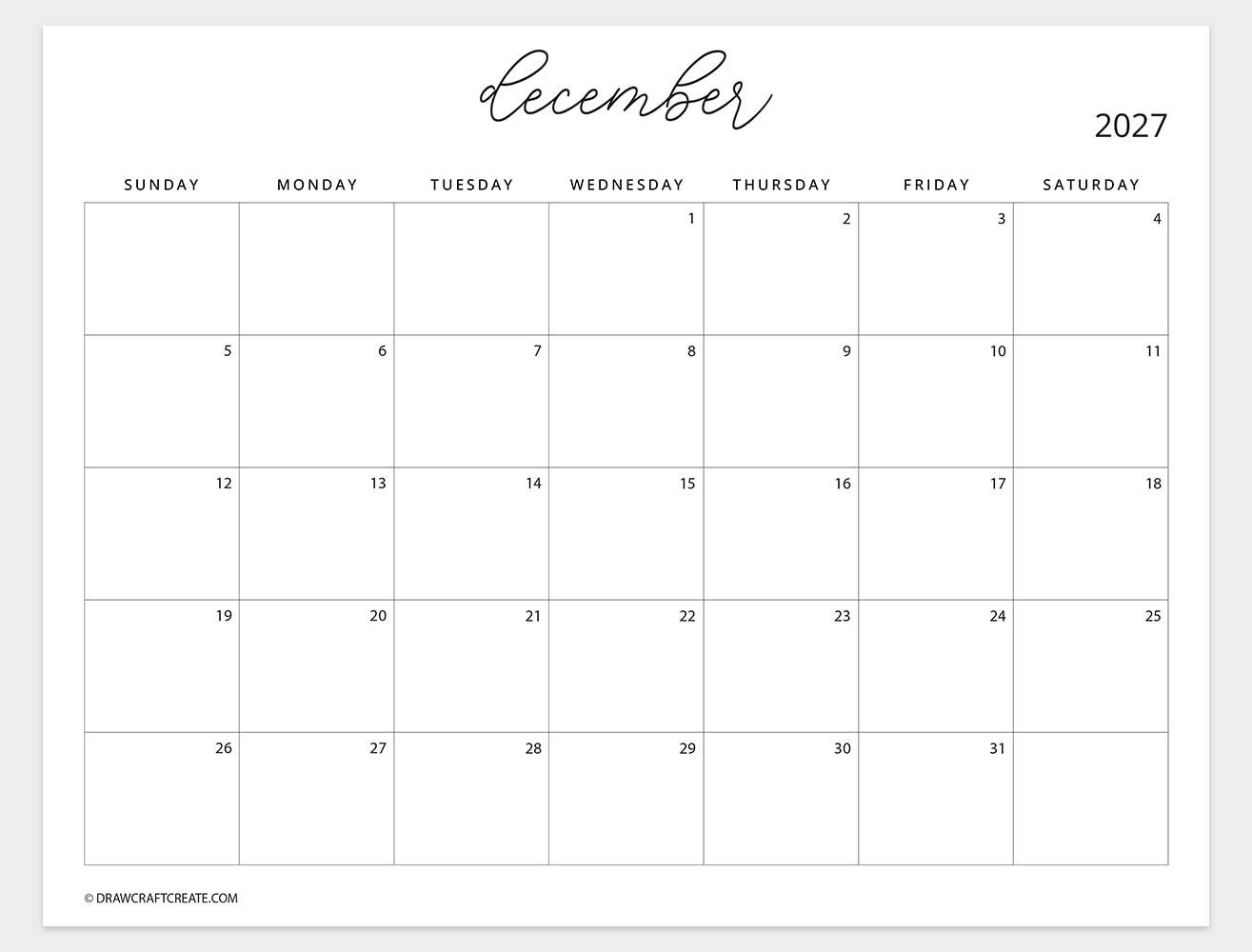 april 2027 calendar sunday start