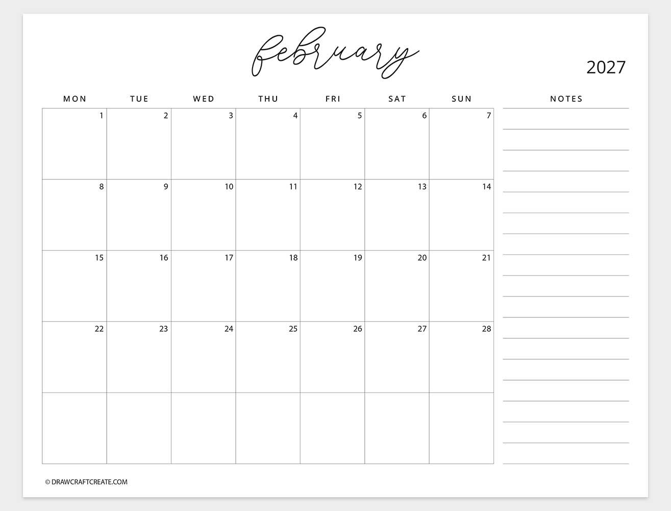 april 2027 calendar sunday start