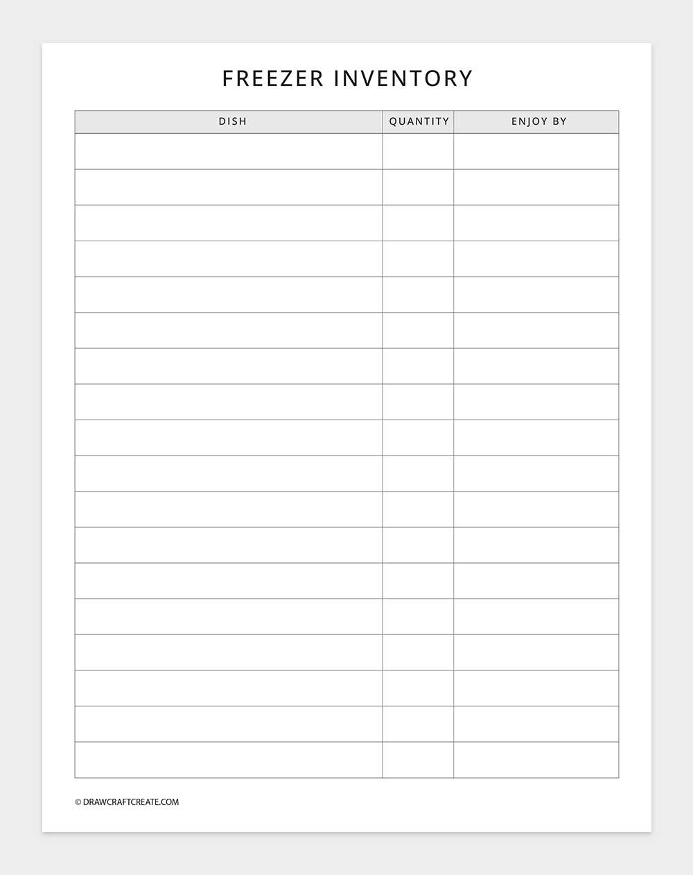 inventory log template