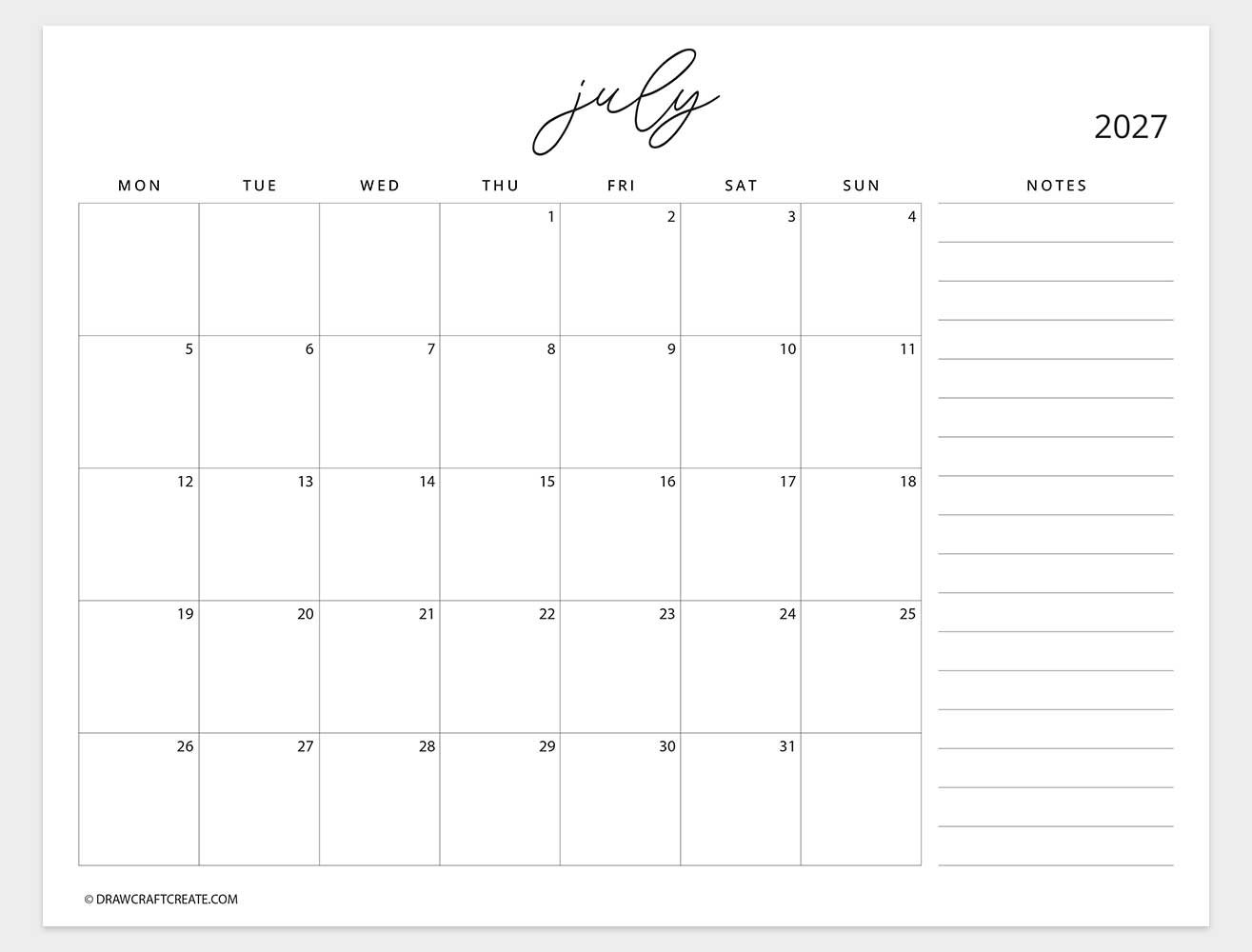 april 2027 calendar sunday start