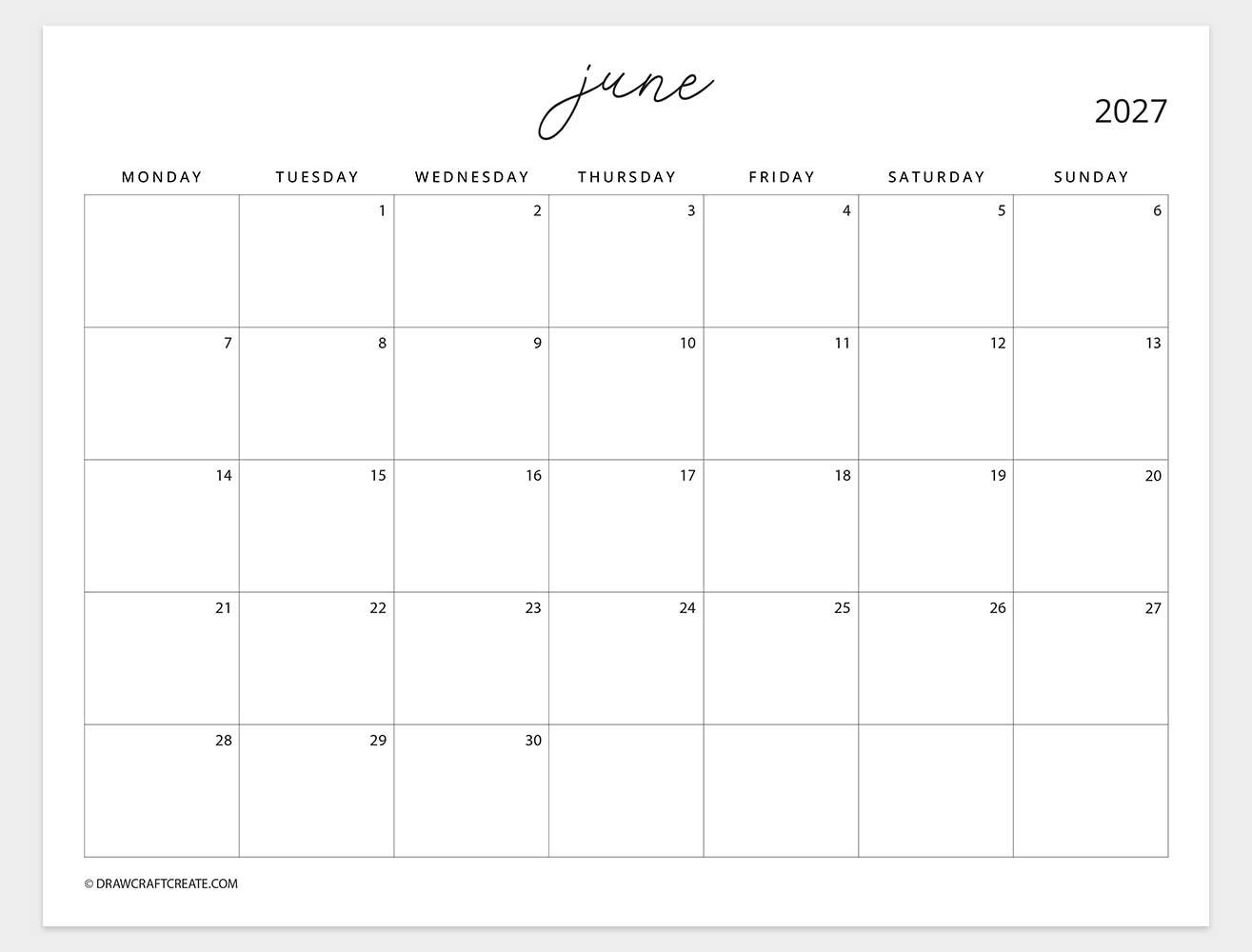 april 2027 calendar sunday start