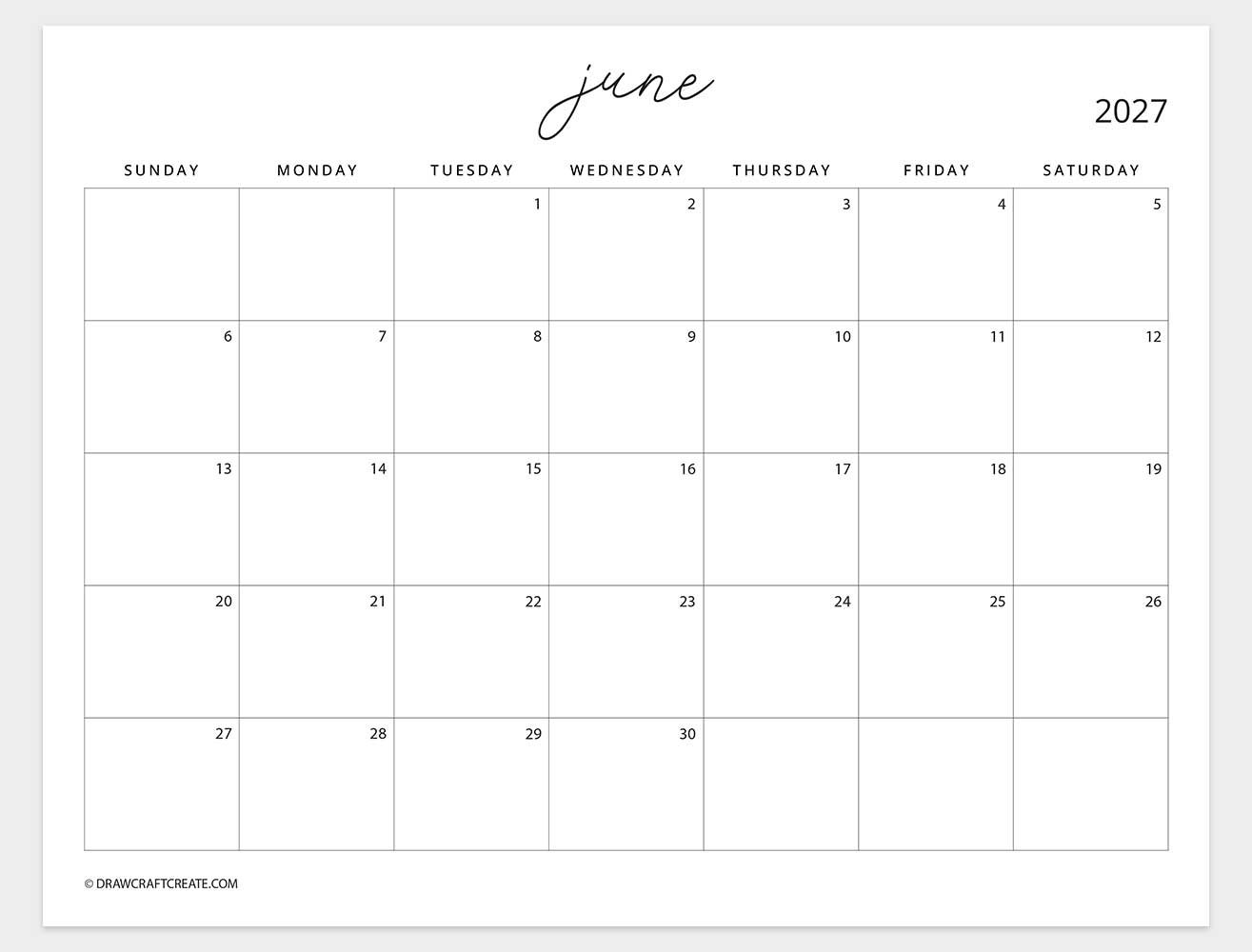 april 2027 calendar sunday start