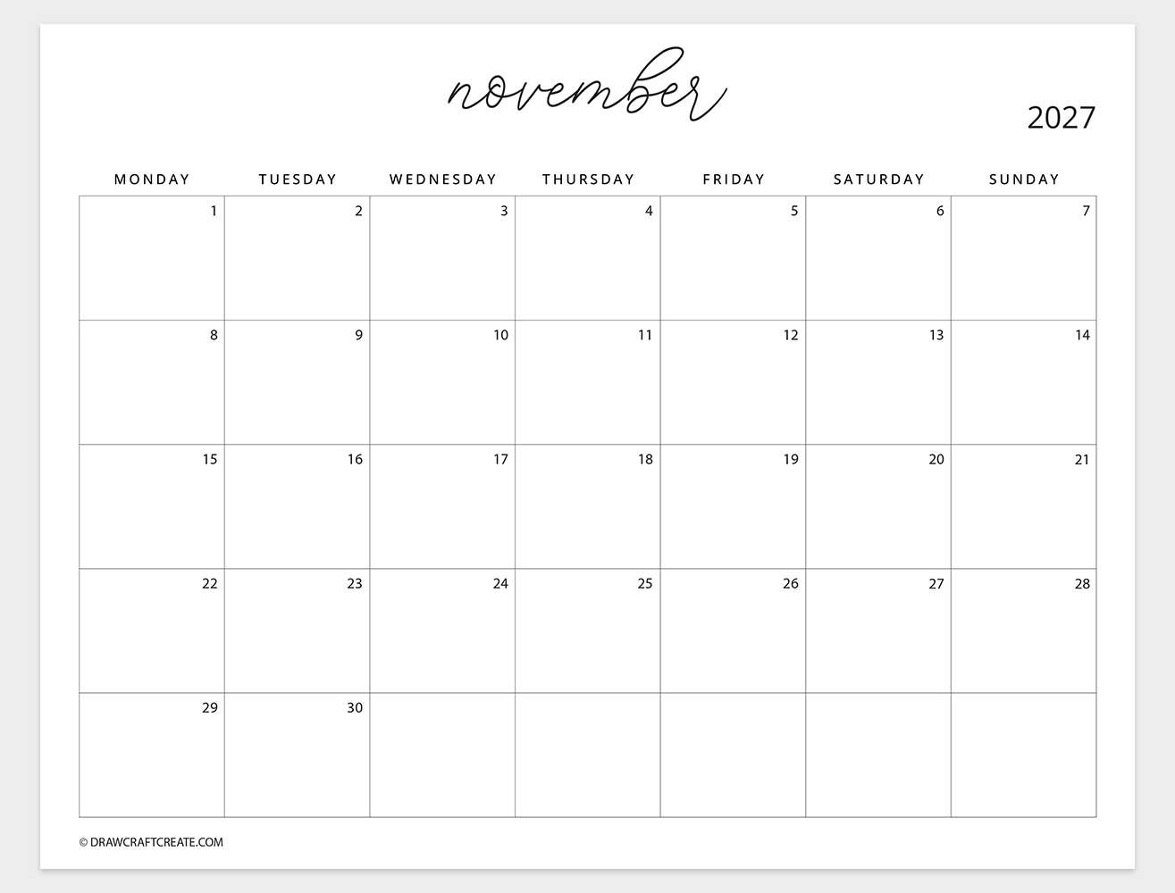 april 2027 calendar sunday start