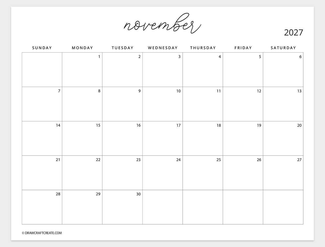 april 2027 calendar sunday start