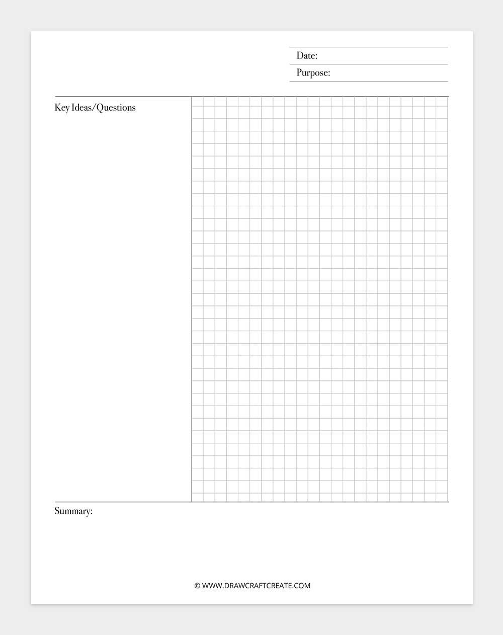printable cornell notes template