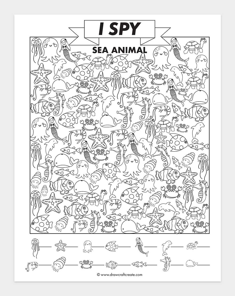 printable i spy sea animal