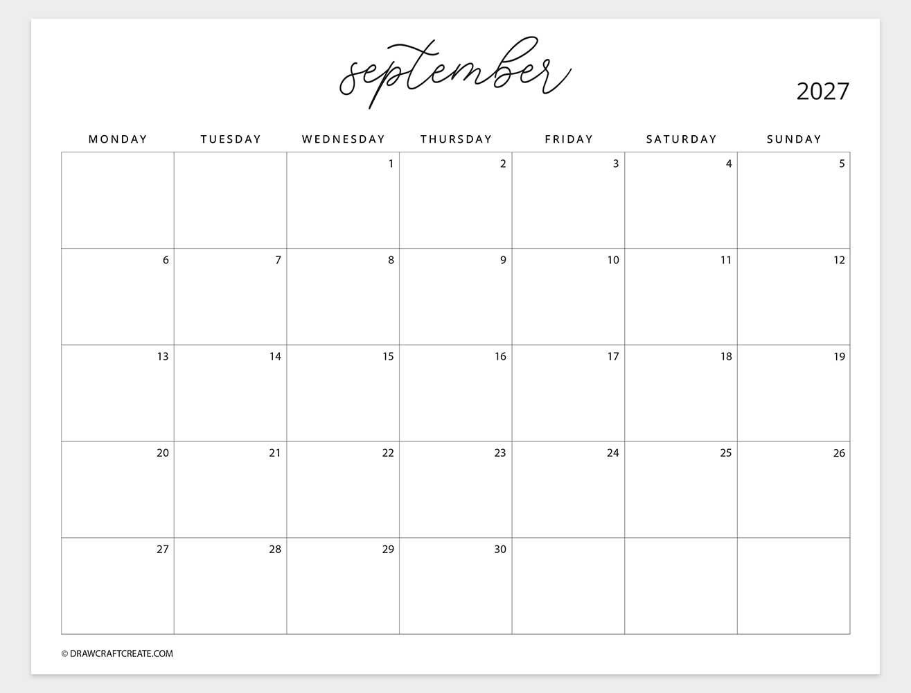april 2027 calendar sunday start