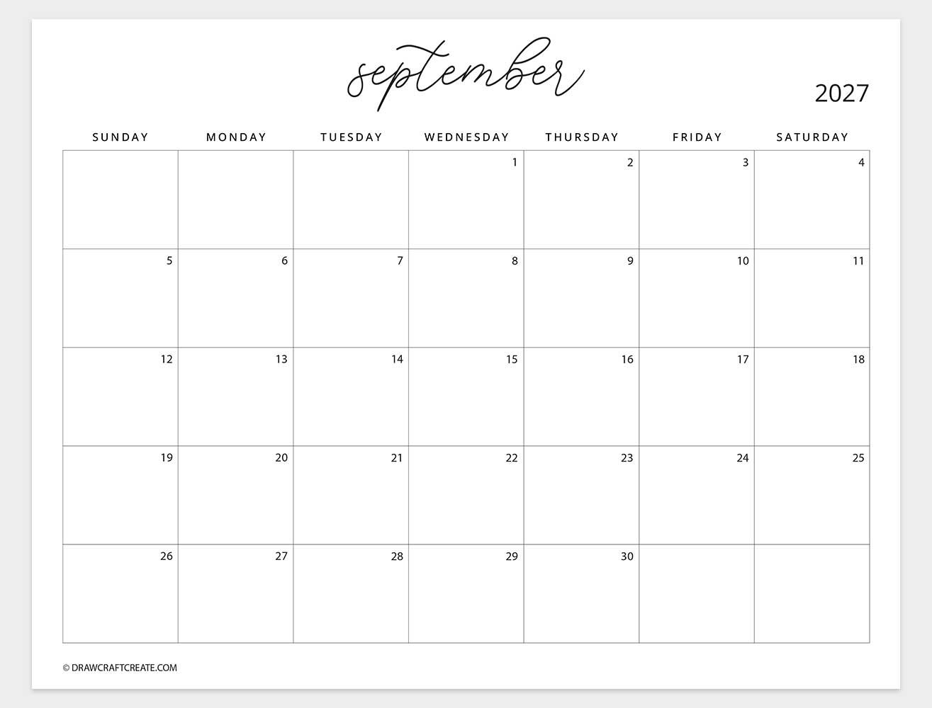 april 2027 calendar sunday start