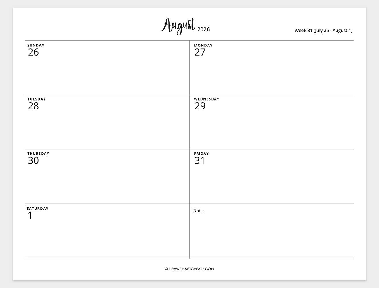 2026-weekly-calendar-week-31
