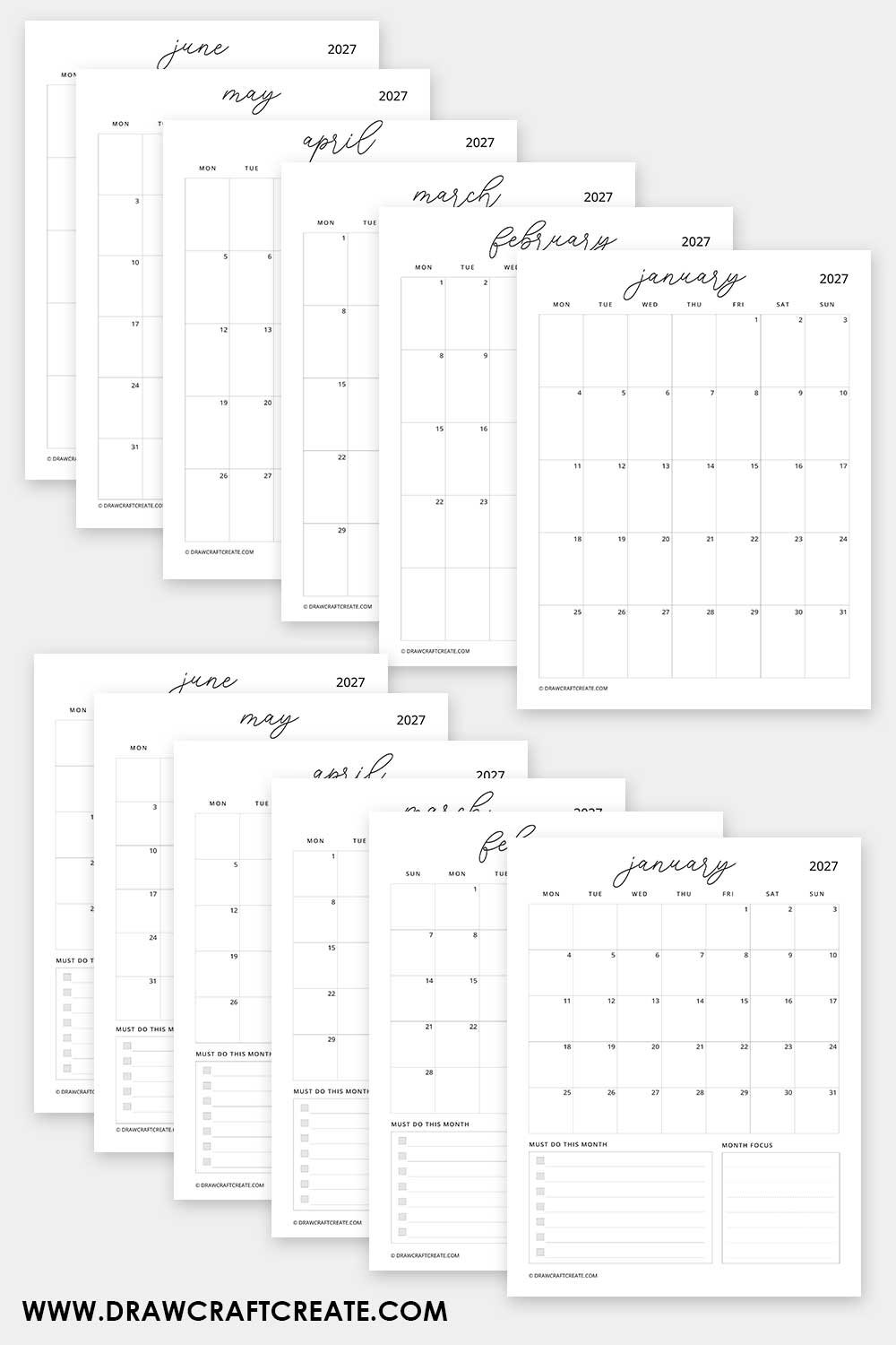 Printable 2027 Calendar