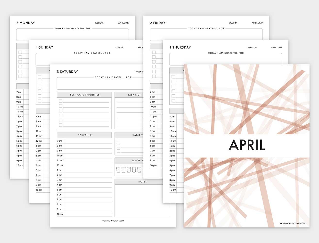 april 2027 dated daily planner