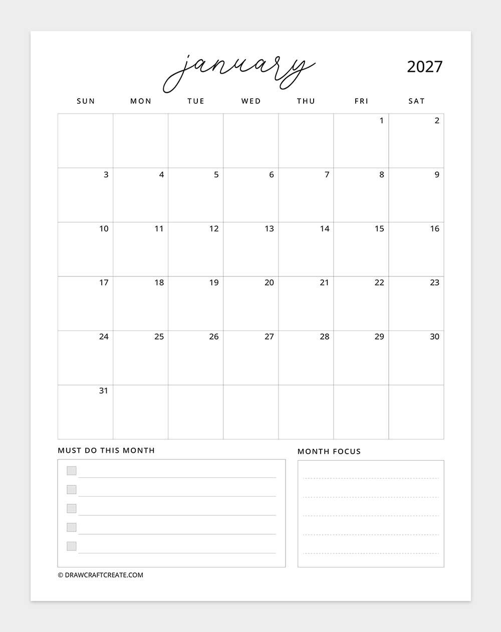 april 2027 calendar vertical with note sunday start
