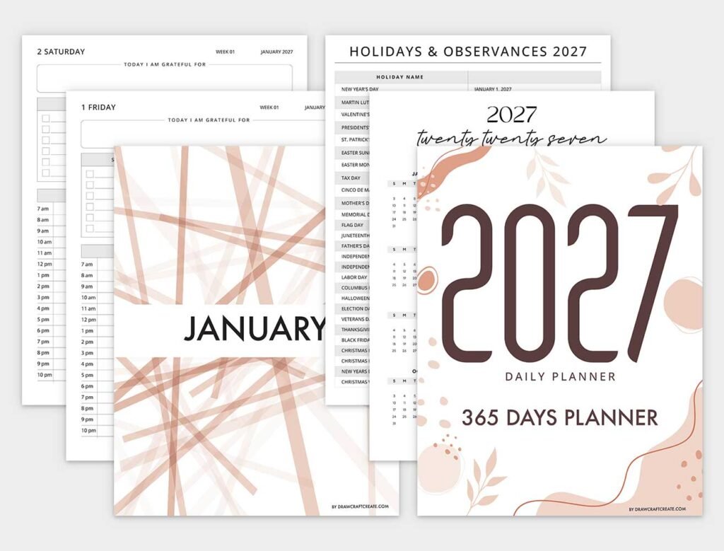 Free 2027 Dated Daily Planner Printable (380 Pages) - Draw Craft Create
