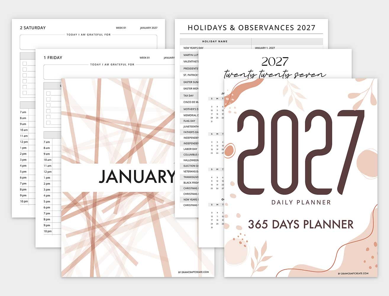 january 2027 dated daily planner