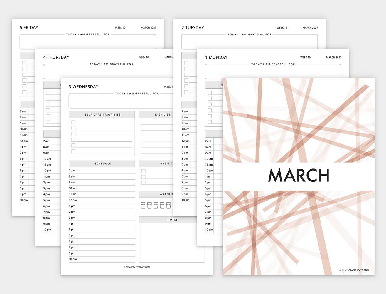 march 2027 dated daily planner