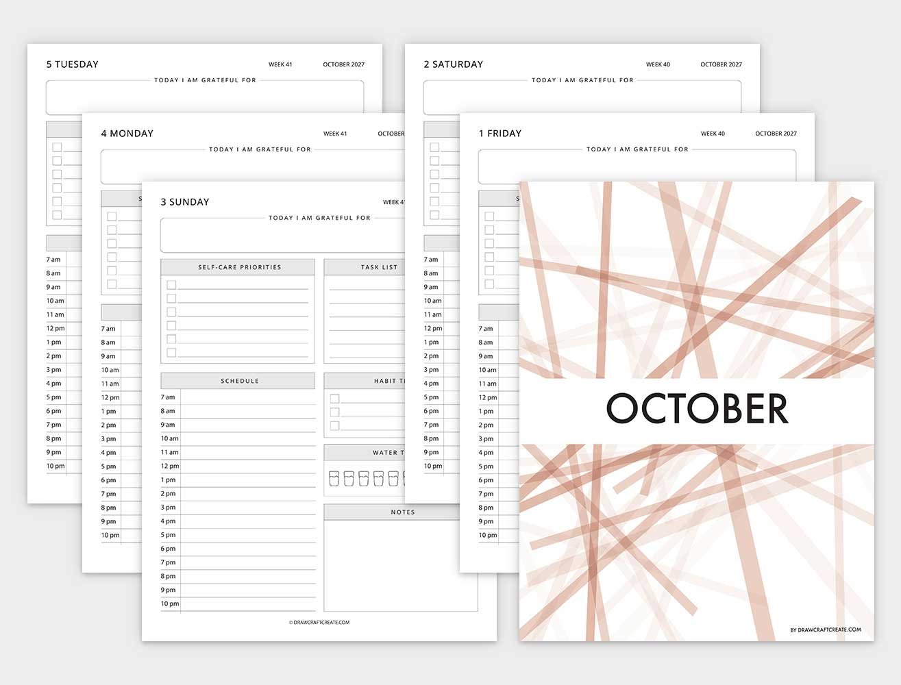 october 2027 dated daily planner