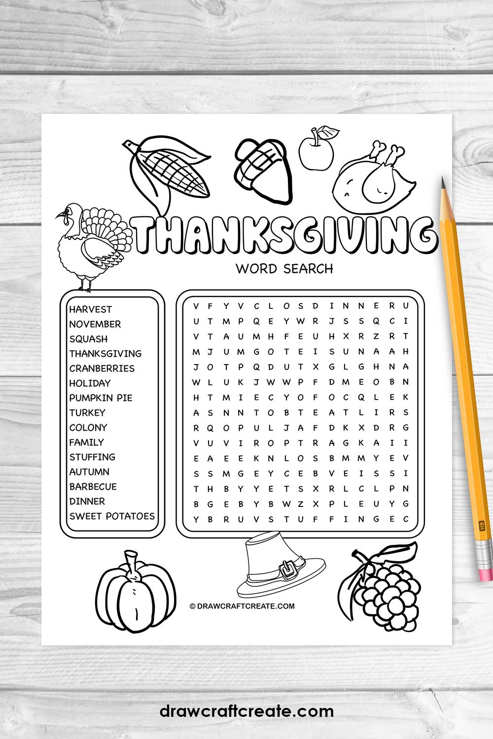 thanksgiving word search