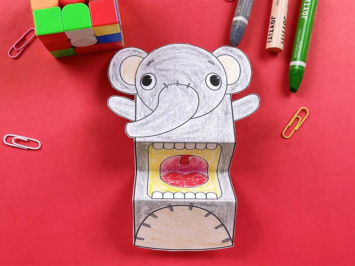 elephant puppet template