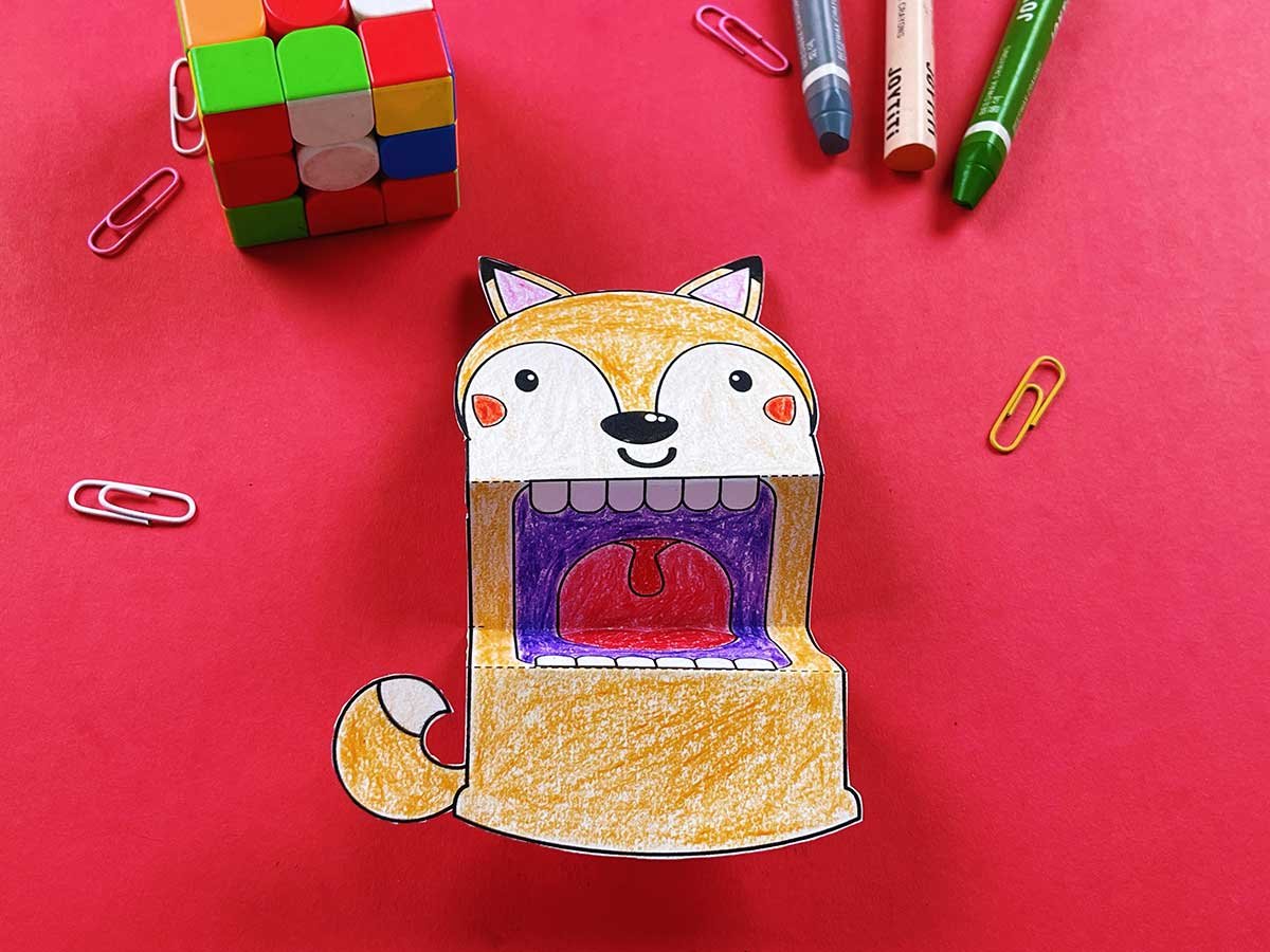 fox puppet template
