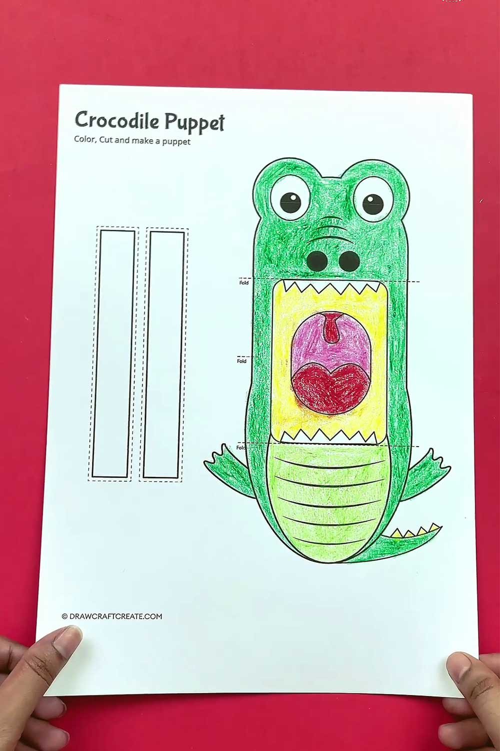 how to make crocodile puppet