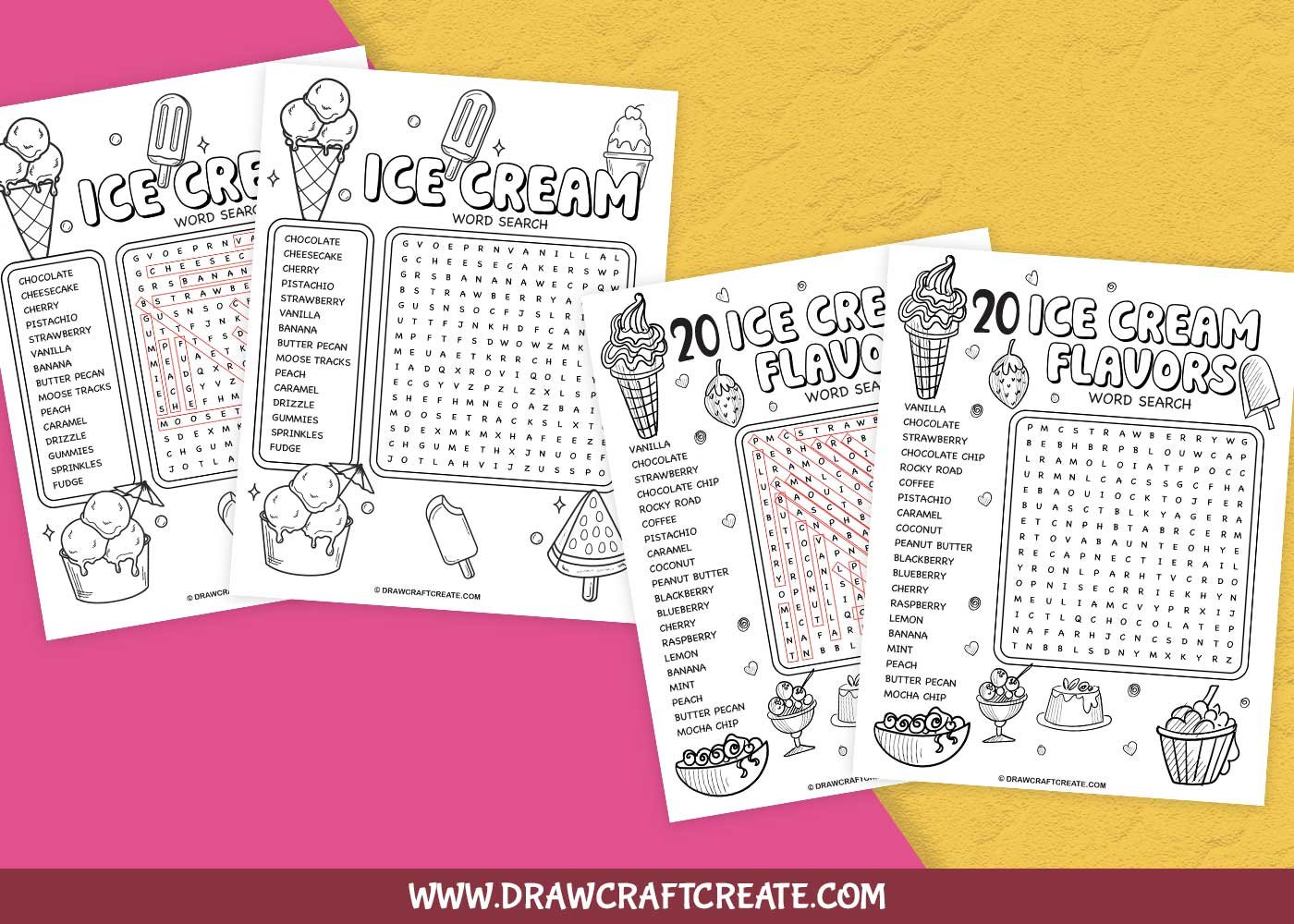 ice cream word search answer