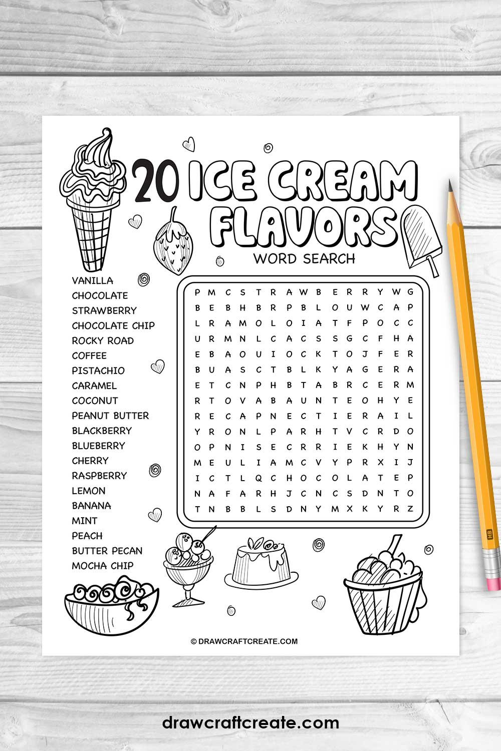 ice cream word search