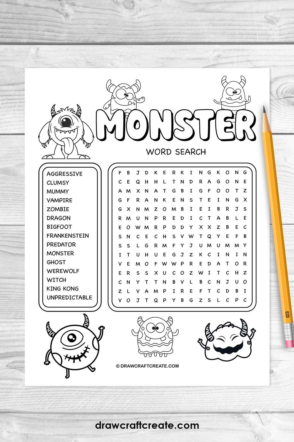 monster word search