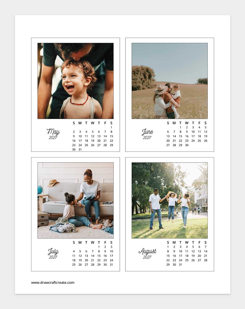 printable 2027 Photo Calendar Template
