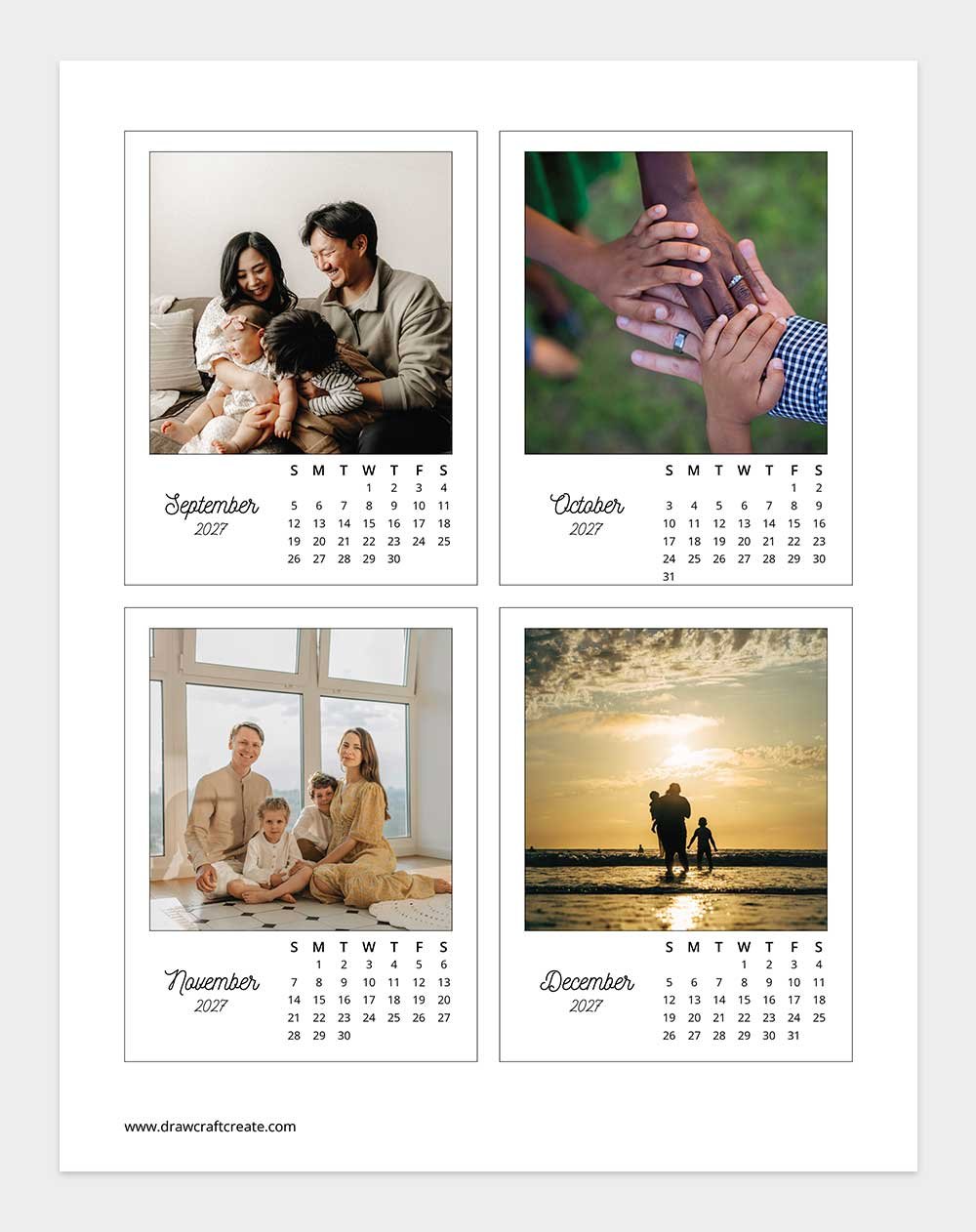 printable 2027 Photo Calendar Template
