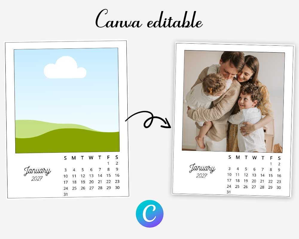 printable 2027 Photo Calendar Template