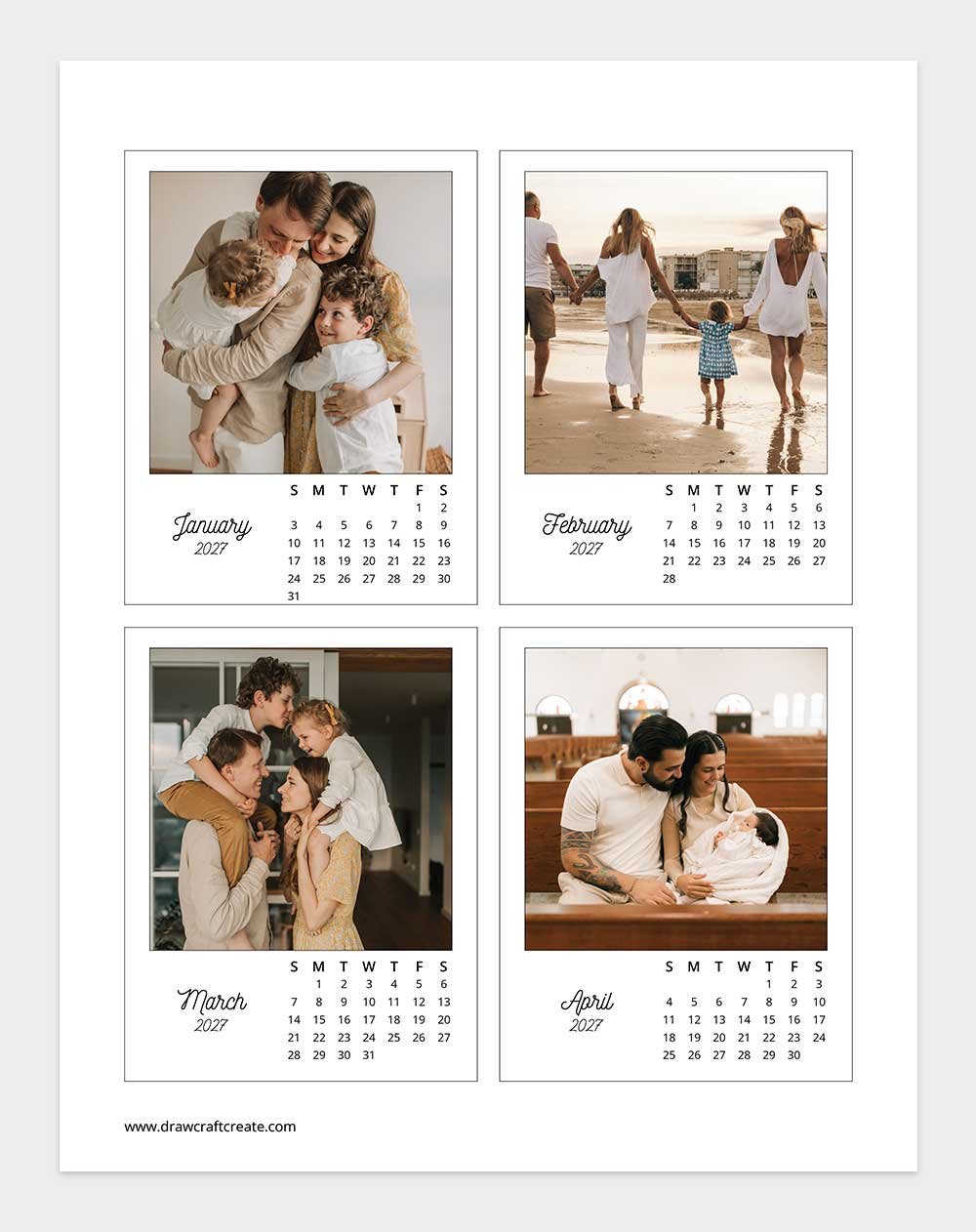 printable 2027 Photo Calendar Template