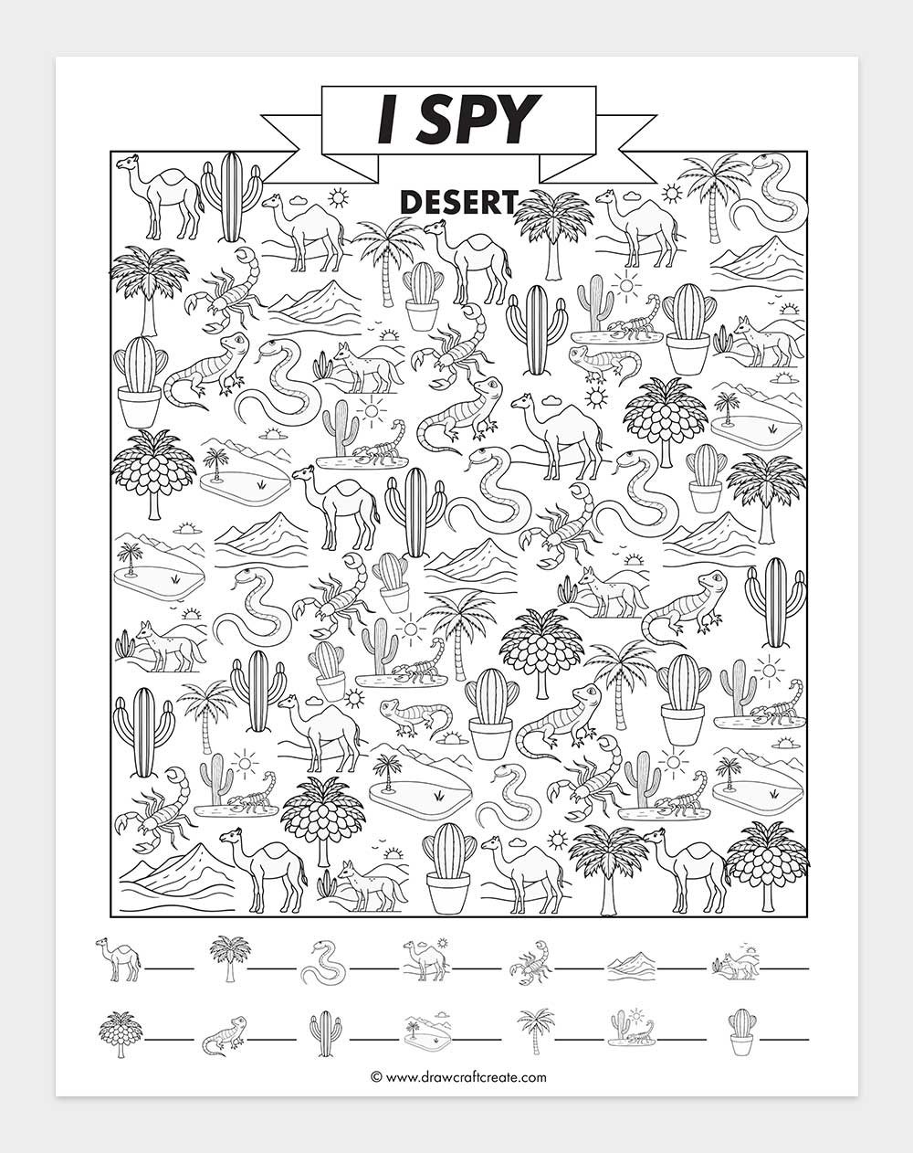 printable i spy desert