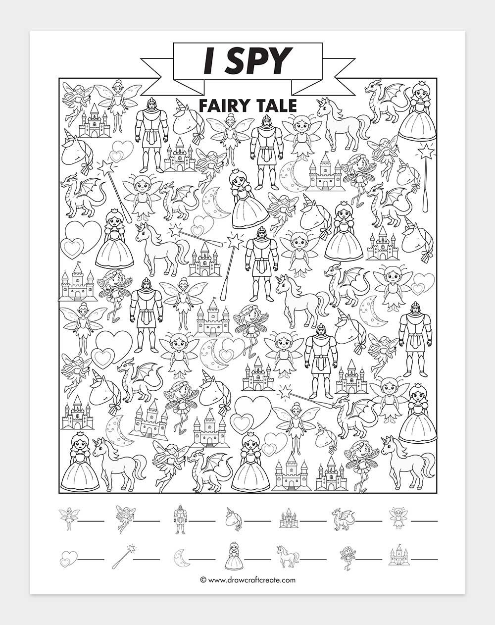 printable i spy fairy tale