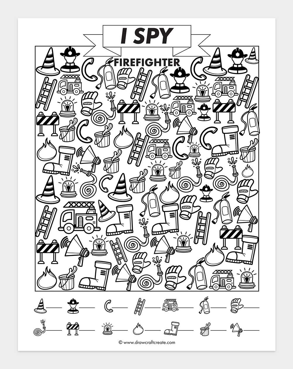 printable i spy firefighter