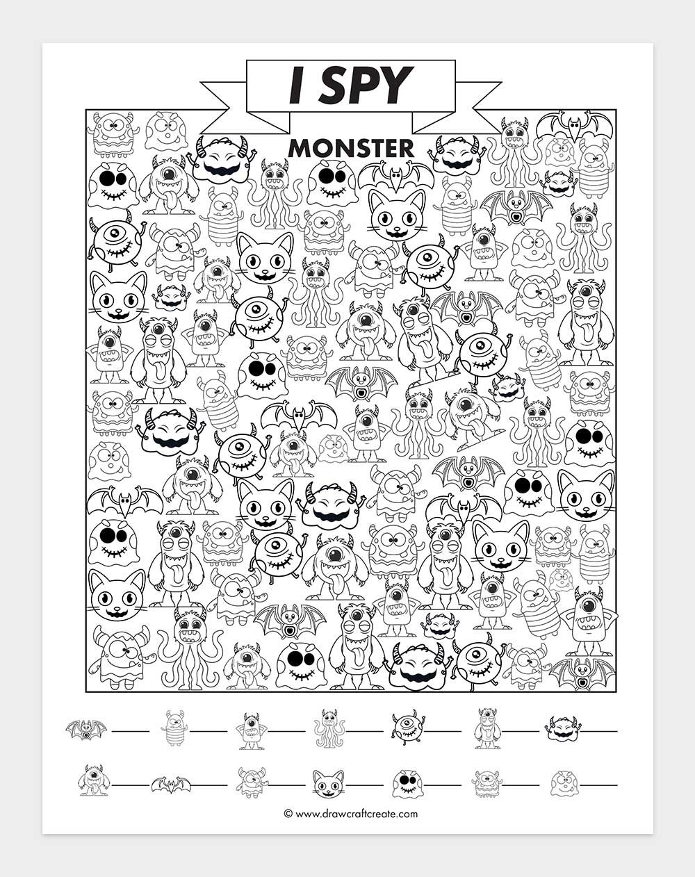 printable i spy monster