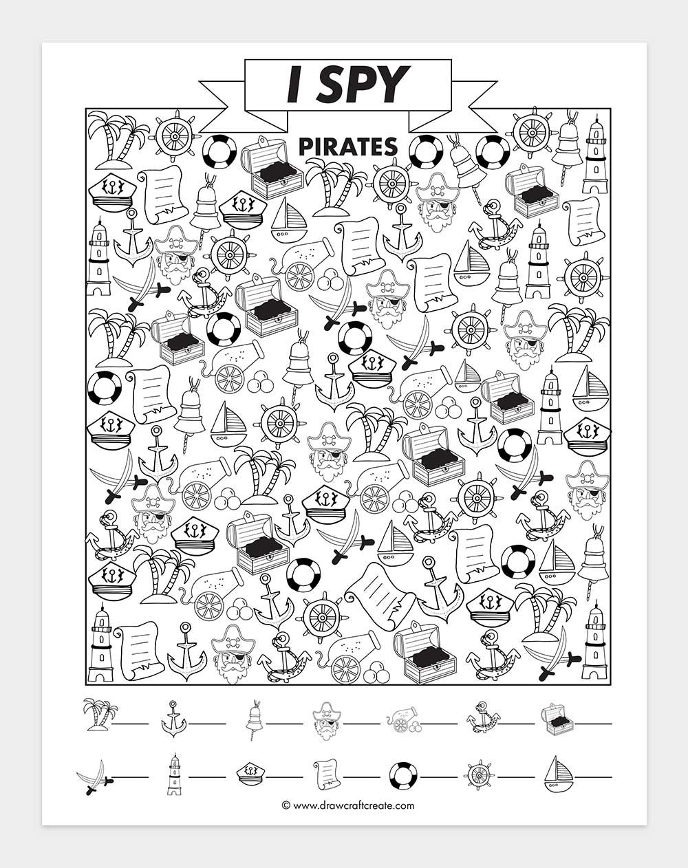 printable i spy pirates