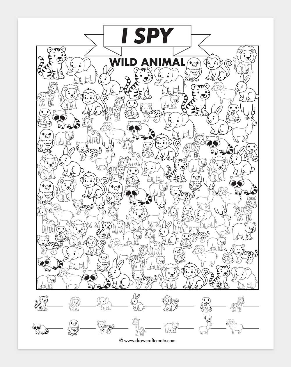 printable i spy wild animal