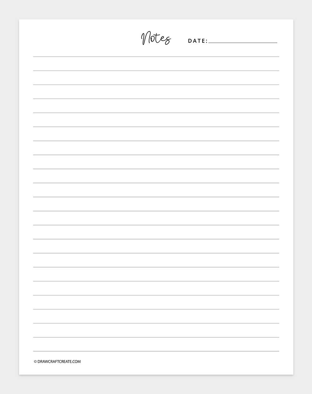notes template