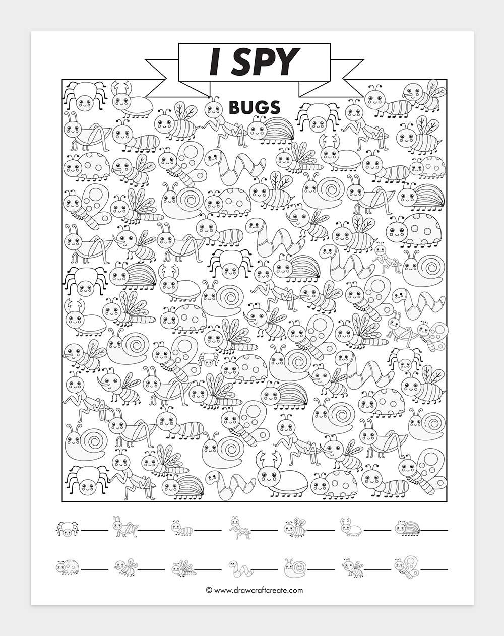 printable i spy bugs