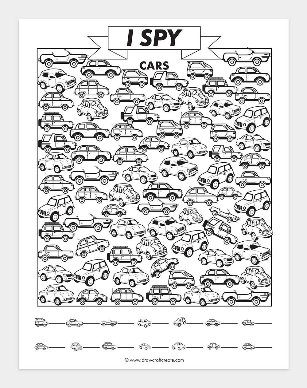 printable i spy cars