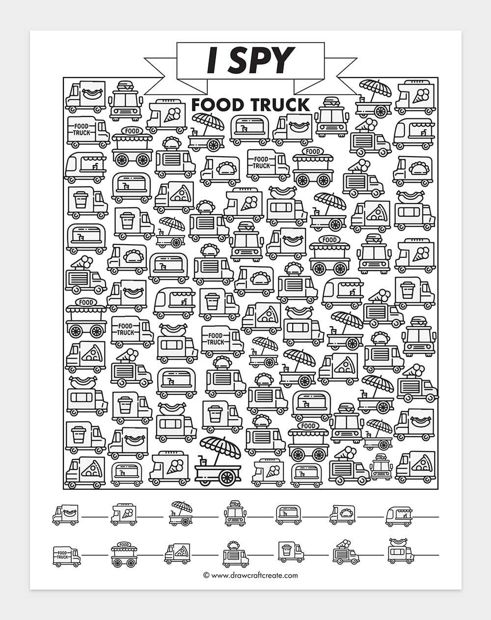printable i spy food trucks